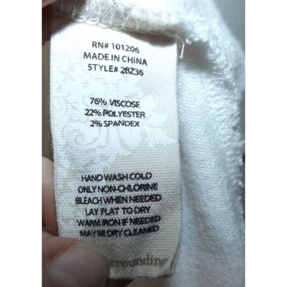 Soft Surroundings M White Viscose Blend Raglan Sleeve Sheer Sweater Round Neck - Picture 4 of 5